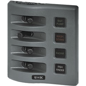 Blue Sea Systems Blue Sea 4304 WeatherDeck Water Resistant Fuse Panel - 4 Position - Grey