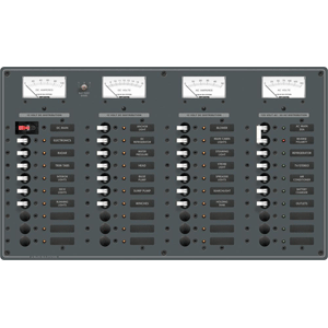 Blue Sea Systems Blue Sea 8095 AC Main +8 Positions / DC Main +29 Positions Toggle Circuit Breaker Panel   (White Switches)
