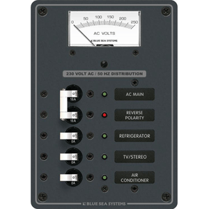 Blue Sea Systems Blue Sea 8143 AC Main + Branch A-Series Toggle Circuit Breaker Panel (230V) - Main + 3 Position
