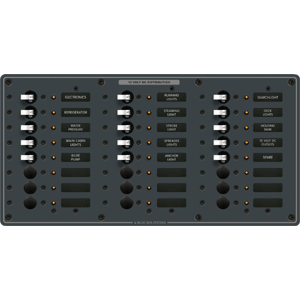 Blue Sea Systems Blue Sea 8264 Traditional Metal DC Panel - 24 Positions