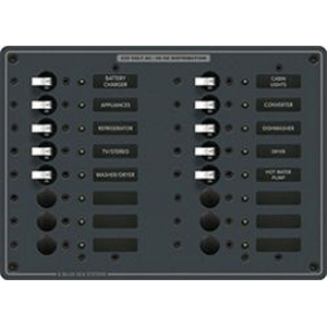 Blue Sea 8561 AC 16 Position 230v (European) Breaker Panel (White Switches)
