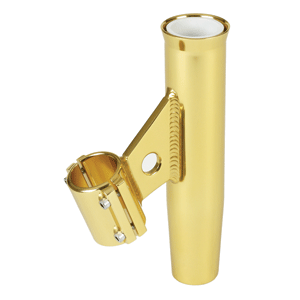 Lees Tackle Lee’s Clamp-On Rod Holder - Gold Aluminum - Vertical Mount - Fits 1.050" O.D. Pipe - RA5001GL