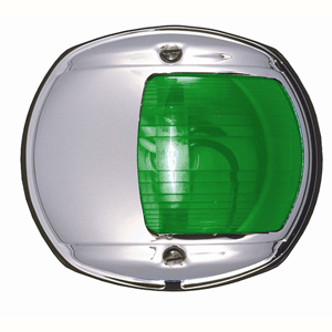 Perko LED Side Light - Green - 12V - Chrome Plated Housing