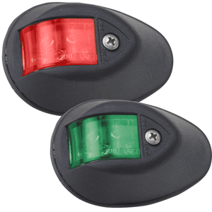 Perko LED Side Lights - Red/Green - 24V - Black Plastic Housing - 0602DP2BLK