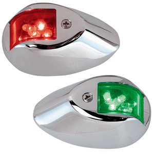 Perko LED Side Lights – Red/Green – 24V – Chrome Plated Housing