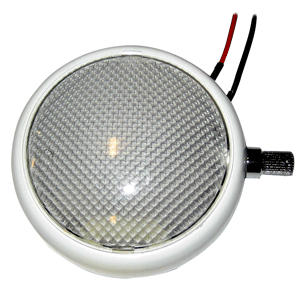 Perko Round Surface Mount LED Dome Light w/Adjustable Dimmer - White Powder Coat - 1358DP0WHT
