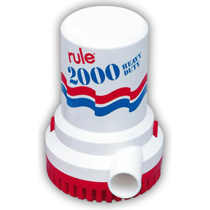 Rule 2000 GPH Non-Automatic Bilge Pump w/6’ Leads - 10-6UL