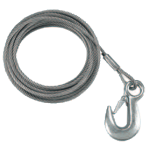 Fulton 7/32" x 50’ Galvanized Winch Cable and Hook - 5,600 lbs. Breaking Strength - WC750 0100
