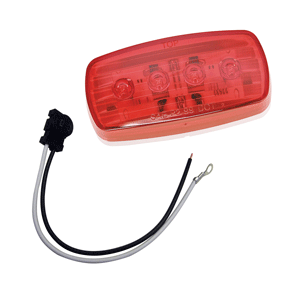 Wesbar LED Clearance/Side Marker Light - Red #58 w/Pigtail - 401586KIT