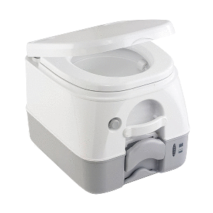 Dometic 974 Portable Toilet w/Mounting Brackets -2.6 Gallon - Grey