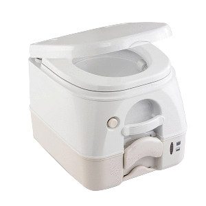 DOMETIC Dometic - SeaLand 974MSD Portable Toilet 2.6 Gallon - Tan w/Brackets - 301197402