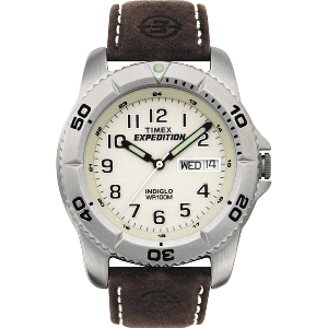 Timex Expedition Men&#39;s Traditional Silver/Brown CD-38196