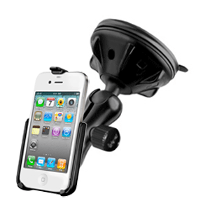 RAM Mounting Systems RAM Mount Apple iPhone 4/4S Composite Suction Cup Mount - RAP-B-166-2-AP9U
