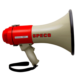 Speco ER370 Deluxe Megaphone w/Siren – Red/Grey – 16W