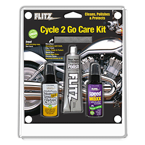 Flitz Cycle 2 Go Care Kit w/Polish, Speed Waxx®, Chrome Clean & Microfiber Cloth - CY 41503