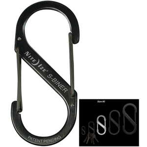 Nite Ize S-Biner Stainless Steel Size #3 - Black - SB3-03-01