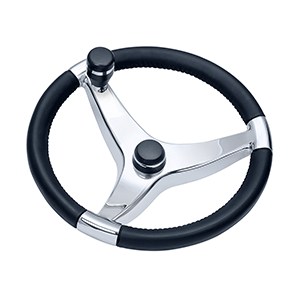 Schmitt & Ongaro Evo Pro 316 Cast Stainless Steel Steering Wheel w/Control Knob - 15.5^ Diameter