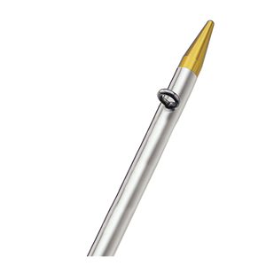 TACO 8' Center Rigger Pole - Silver w/Gold Rings & Tips - 1-⅛^ Butt End Diameter