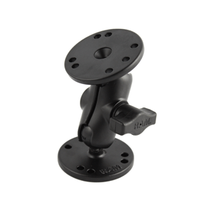 RAM Mounting Systems RAM Mount 1" Ball Double Socket Short Arm w/ 2 2.5" Round Bases - RAM-B-101-A