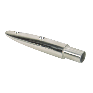 Whitecap 16-1/2° Rail End (End-Out) - 316 Stainless Steel - 7/8" Tube O.D. - 6050