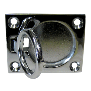 Whitecap Flush Pull Ring - CP/Brass - 2" x 2-1/2" - S-3362C