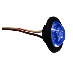 Innovative Lighting 1" Round LED "Shortie" Livewell/Bulkhead Light - Blue LED/Black Grommet - 7 Lumens - 011-2530-7