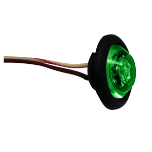 Innovative Lighting 1" Round LED "Shortie" Livewell/Bulkhead Light - Green LED/Black Grommet - 7 Lumens - 011-3530-7
