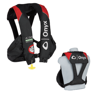 Onyx Outdoor Onyx A-33 In-Sight Deluxe "Tournament" Automatic Inflatable Life Vest - Black/Red - 133600-100-004-15
