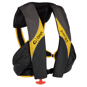 Onyx Outdoor Onyx A/M-24 Deluxe Automatic/Manual Inflatable Life Jacket - Carbon/Yellow - 132100-701-004-15