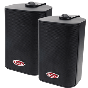 Boss Audio MR4.3B 4^ 3-Way Marine Box Speakers (Pair) - 200W - Black