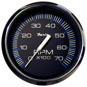 Faria Beede Instruments Faria Chesapeake Black SS 4" Tachometer - 7,000 RPM (Gas - All Outboards) - 33718