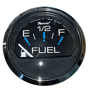 Faria Beede Instruments Faria Chesapeake Black SS 2" Fuel Level Gauge (E-1/2-F) - 13701
