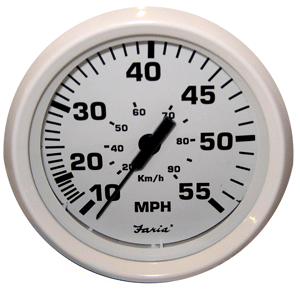 Faria Beede Instruments Faria Dress White 4" Speedometer - 55MPH (Mechanical) - 33112