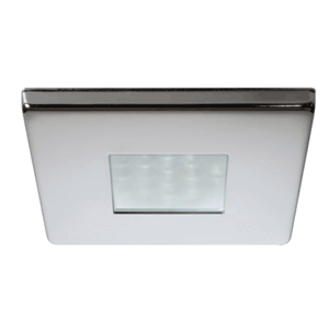 Quick Edwin C Downlight LED -  2W, IP66, Screw Mounted - Square Stainless Bezel, Square Warm White Light - FAMP3432X02CA00