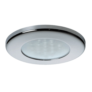 Quick Ted Cs Downlight LED -  2W, IP40, Spring Mounted w/Switch - Round Stainless Bezel, Round Warm White Light - FAMP3412X02CA00