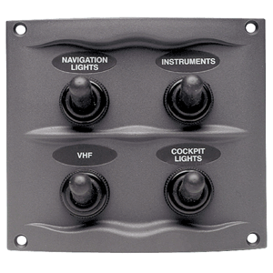 Marinco Splash Proof Panel - 4 Way - Grey - 900-4WP