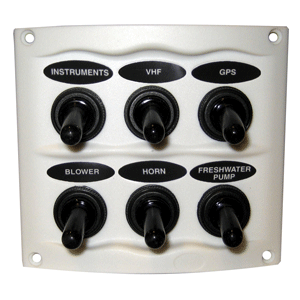 Marinco Waterproof Panel - 6 Switches - White - 900-6WPW