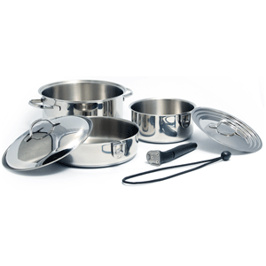 Kuuma Products Kuuma 7-Piece Stainless Steel Nesting Cookware Set - Induction Compatible - Oven Safe - 58370