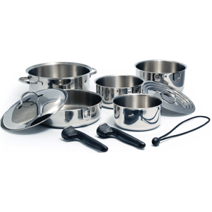 Kuuma Products Kuuma 10-Piece Stainless Steel Nesting Cookware Set - Induction Compatible - Oven Safe - 58371