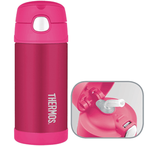 Thermos FUNtainer™ Stainless Steel, Insulated Straw Bottle - Pink - 12 oz. - F4013PK6