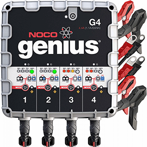 NOCO Genius G4 6V/12V 1100mA Battery Charger - 4-Bank