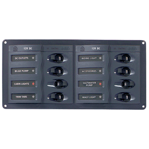 BEP MARINE BEP DC Panel - 8-Way - Horizontal - 901H