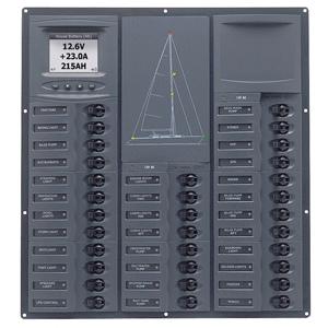 BEP MARINE BEP Cruiser Series DC Circuit Breaker Panel w/Digital Meters 32SP DC12V - NC32Y-DCSM