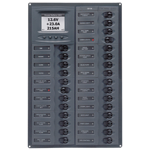 BEP MARINE BEP Millennium Series DC Circuit Breaker Panel w/Digital Meters, 28SP DC12V - M28-DCSM