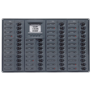 BEP MARINE BEP Millennium Series DC Circuit Breaker Panel w/Digital Meters, 44SP DC12V Horizonal - M44H-DCSM