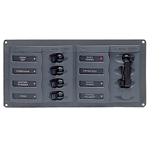 BEP MARINE BEP AC Circuit Breaker Panel w/o Meters, 4 Way Panel 2 Mains - 110V - 900-AC1-110V