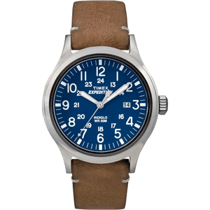 Timex Expedition Metal Scout - Tan Leather/Blue Dial - TW4B018009J