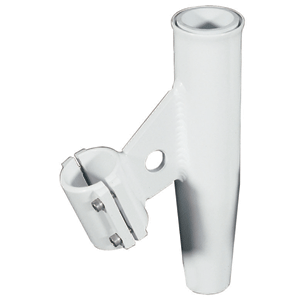 Lees Tackle Lee’s Clamp-On Rod Holder - White Aluminum - Vertical Mount - Fits 1.050 O.D. Pipe - RA5001WH