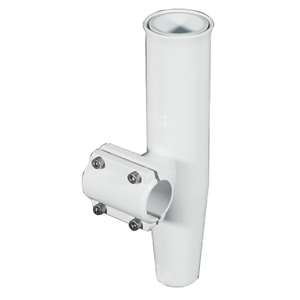 Lees Tackle Lee’s Clamp-On Rod Holder - White Aluminum - Horizontal Mount - Fits 1.050" O.D. Pipe - RA5201WH