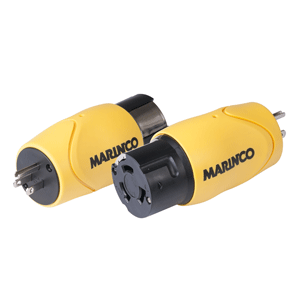 Marinco Straight Adapter - 15A Male Straight Blade to 50A 125/250V Female Locking - S15-504